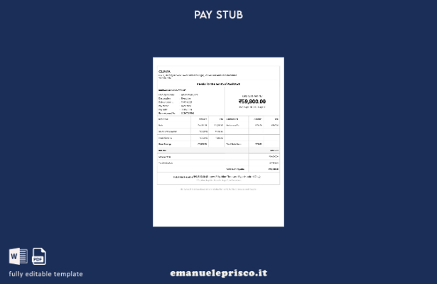 modello di busta paga Guava in stile verificato
